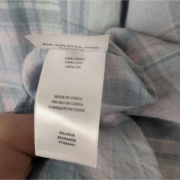 NWT Rails Havana Plaid Denim Sport Linen Shirt in Cerulean Jewel SZ XXL - Picture 10 of 11